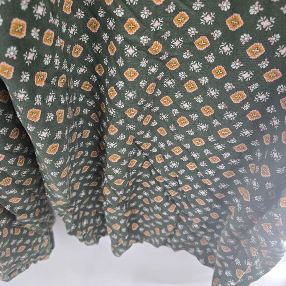 A.U.W. Green Geometric Shapes Tie Sleeve Pockets Jumpsuit 3x - Picture 11 of 15